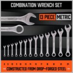 HORUSDY 26-Piece Durable Combination Wrench Set with Roll-up Pouch, Open End Wrench Set for General Household, Garage, Auto Repairs, SAE 1/4” - 1” and Metric 8mm - 24mm - Image 8