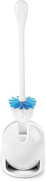 OXO Good Grips Compact Toilet Brush & Canister, Toilet Bowl Brush and Holder with Automatic Canister Door, Bathroom and Small Spaces Cleaning Supplies Essential - Image 5