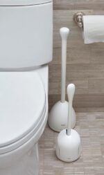 OXO Good Grips Compact Toilet Brush & Canister, Toilet Bowl Brush and Holder with Automatic Canister Door, Bathroom and Small Spaces Cleaning Supplies Essential - Image 7