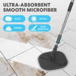 SIMPLI-MAGIC 360° Square Spin Mop and Bucket System – Dual Compartment, Separate Clean & Dirty Water – 3 High-Absorbent Microfiber Washable Heads – All Types Floor Cleaning - Image 4