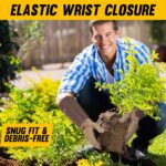 HANDLANDY Long Gardening Gloves for Men & Women, Cowhide Leather Rose Pruning Gloves- Breathable & Durable Gauntlet Glove (Large, Brown) - Image 6