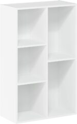 Furinno LUDER Book Shelf, 5-Cube Bookshelf, Reversible Bookcase, 9.4" x 19.5" x 31.5", for Living Room, Bedroom, Home Office, White - Image 7