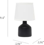 Simple Designs LT2080-BLK Mini Bocksbeutal Concrete Table Lamp, Black - Image 4