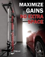 Mikolo Folding Squat Rack, Wall Mounted Power Rack with Cable Crossover Machine & LAT Pull Down, Functional Trainer with 5 Adjustable Function Modes, for Home Gym and Space Saving - Image 3