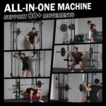 Mikolo Folding Squat Rack, Wall Mounted Power Rack with Cable Crossover Machine & LAT Pull Down, Functional Trainer with 5 Adjustable Function Modes, for Home Gym and Space Saving - Image 6