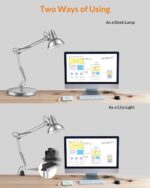 LEPOWER Metal Desk Lamp, Adjustable Goose Neck Architect Table Lamp with On/Off Switch, Swing Arm Desk Lamp with Clamp, Eye-Caring Reading Lamp for Bedroom, Study Room &Office (Silver) - Image 4