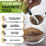 Spring Chef Magnetic Measuring Cups & Spoons Set, Patented, Strong N45 Magnets, Heavy Duty Stainless Steel Fits in Spice Jars for Baking & Cooking, BPA Free, Round Set of 15 with Leveler, Black - Image 6