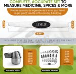 Spring Chef Magnetic Measuring Cups & Spoons Set, Patented, Strong N45 Magnets, Heavy Duty Stainless Steel Fits in Spice Jars for Baking & Cooking, BPA Free, Round Set of 15 with Leveler, Black - Image 7