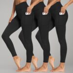 3 Packs Leggings with Pockets for Women, Soft High Waisted Tummy Control Workout Yoga Pants - Image 8