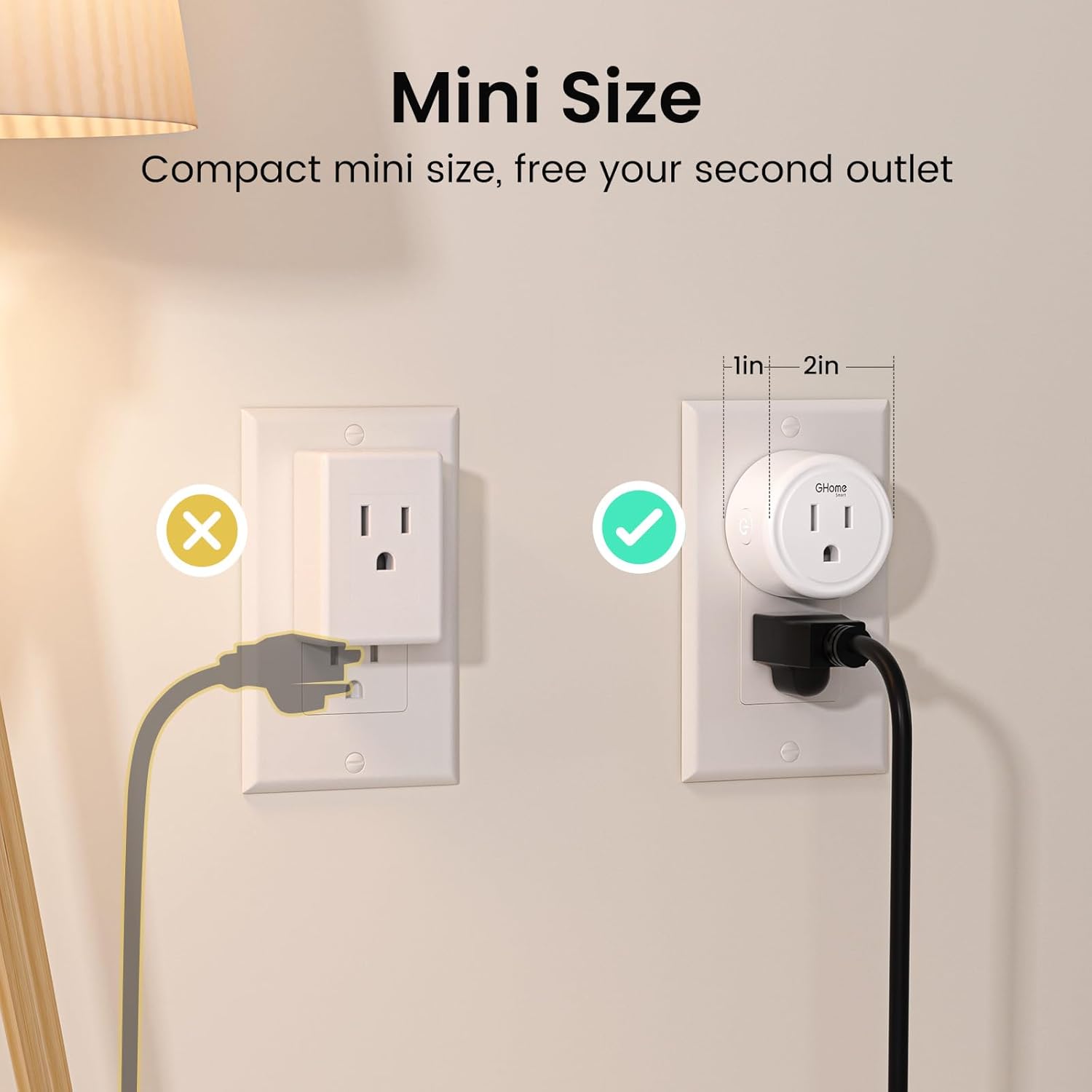 GHome Smart Plug Mini, WiFi Smart Outlet Plug Works with Alexa and Google Home, Timer Outlet with APP Control, 2.4GHz Network Only, No Hub Required, ETL FCC Listed (4 Pack), White - Image 8
