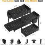 3 Pack Under Sink Organizers, 2-Tier Multi-Use Kitchen and Bathroom Organizers and Storage with Sliding Drawers，Bathroom Cabinet Organizer (Black, 12.8 Inch) - Image 3