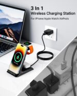 Wireless Charger for Thick Cases of 10MM/Otterbox/Popsocket Compatible, 3 in 1 Charging Dock for iPhone 16 15 14 13 12 Pro Max, Charging Station for Multiple Devices for Apple Watch/AirPods - Image 8
