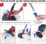 360° Spin Mop and Bucket Set Cleaning System,Mop and Bucket with Wringer Set for Home,Wet Dust Mop for Floor Cleaning with 4 Mop Heads - Image 5