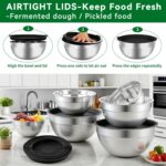 Mixing Bowls Set, 27PCS Stainless Steel Mixing Bowl with Lid Set, Large Nesting Bowls 7, 4.5, 3, 2.5, 2, 1.5QT, Measuring Cups and Spoons Baking Utensils Metal Bowl for Kitchen Prep - Image 5