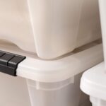 IRIS USA 13 Qt Stackable Plastic Storage Bins with Lids, 6 Pack - BPA-Free, Made in USA - Discreet Organizing Solution, Latches, Durable Nestable Containers, Secure Pull Handle - Pearl - Image 10