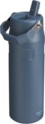 STANLEY IceFlow Flip Straw 2.0 Water Bottle 24 OZ | Built-In Straw with Larger Opening | Lightweight & Leak-Resistant | Insulated Stainless Steel | BPA-Free | Navy - Image 3