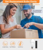 luckystyle Dimmable Floor Standing Tall Lamp, 12W Led Bulb with Lampshade, Foot Switch, Remote Custom Color Temperature Pole for Bedroom, Office, Kids & Living Room, Black - Image 6