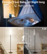 luckystyle Dimmable Floor Standing Tall Lamp, 12W Led Bulb with Lampshade, Foot Switch, Remote Custom Color Temperature Pole for Bedroom, Office, Kids & Living Room, Black - Image 8