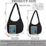 Quilted Puffer Tote Bag for Women - Large Crossbody Bag, Lightweight Nylon Puffy Carryall Hobo Puff Shoulder Bag - Image 3