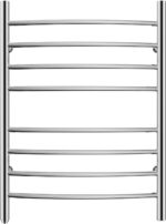HEATGENE Towel Warmer 8 Bar Plug-in Curved Bath Towel Heater Towel Warmer for Bathroom Plug-in Drying Rack Mirror Polish - Image 3