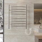 HEATGENE Towel Warmer 8 Bar Plug-in Curved Bath Towel Heater Towel Warmer for Bathroom Plug-in Drying Rack Mirror Polish - Image 7