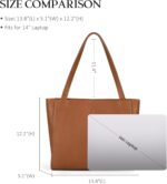 befen Genuine Leather Tote Bag for Women Work, Women's Leather Shoulder Bags Purses Satchel Handbags with Laptop Compartment - Image 4