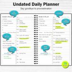 Daily Planner Undated, Asten To Do List Notebook Hourly Schedules Spiral Appointment Planner for Men and Women,PVC Hardcover,Elastic Closure, Inner Pocket 8.3" x 5.8" (Black) - Image 3