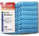 Annie Salon Style Small Foam Hair Rollers - 5/8" Blue - 14 Piece Set - Soft Heat-less Hair Curling Tools - Image 3
