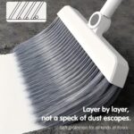 2-in-1 Sweeping Broom and Dustpan Combo Set-with Garbage Bags - Long Handle Brush with Upright Stand for Home, Office, School Accessory for Kitchen, Dorms, Bathroom- Cleaning Tool Kit (White) - Image 5