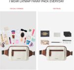 3L TRIPLE ZIP Fanny Packs Belt Bag For Women Men Crossbody Waist Pack Sling Chest Bum Travel Bag Purse Faux Leather Fashion Cute Beige - Image 9