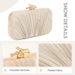 Freie Liebe Clutch Purses for Women Evening Bag Pleated Clutch Bag with Chain for Wedding Party - Image 4