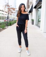 PRETTYGARDEN Jumpsuits for Women 2025 Dressy Casual Off Shoulder Romper Outfits Spring Vacation Travel Summer Lounge Clothes - Image 5