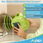 AIDEA Sponges Kitchen, 24 Pack Heavy Duty Dish Sponge, Cleaning Dish Scrubber Sponge for Home and Kitchen, Stink-Free Cleaning Supplies for Pots, Pans - Image 4