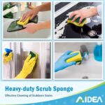 AIDEA Sponges Kitchen, 24 Pack Heavy Duty Dish Sponge, Cleaning Dish Scrubber Sponge for Home and Kitchen, Stink-Free Cleaning Supplies for Pots, Pans - Image 7