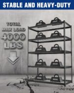 WORKPRO 5-Layer Heavy Duty Metal Storage Rack, 48”W x 24”D x 72”H, Adjustable Shelving Unit with 4000 lbs Total Load Capacity, for Garage, Kitchen, Bathroom, Warehouse - Image 6