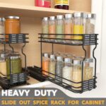 SpaceAid Pull Out Spice Rack Organizer for Cabinet, Heavy Duty Slide Out Seasoning Kitchen Organizer, Cabinet Organizer, with Labels, 4.5" W x10.75 D x8.5 H, 1 Drawer 2-Tier - Image 4