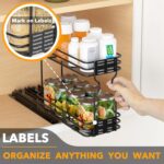 SpaceAid Pull Out Spice Rack Organizer for Cabinet, Heavy Duty Slide Out Seasoning Kitchen Organizer, Cabinet Organizer, with Labels, 4.5" W x10.75 D x8.5 H, 1 Drawer 2-Tier - Image 7