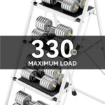 KINGRACK 4 Step Ladder, Folding Step Stool with Anti-Slip and Wide Pedal, Lightweight Stepladder with Handrails, Portable for Kitchen, Household, White - Image 3