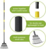 Rake for Leaves, Small Leaf Rake for Garden, 70-inch Adjustable Metal Rakes-Tool with 11 Steel Tines for Gardening, Yard, Shrub, Flower Beds, Lawns - Image 5