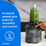 nutribullet® SmartSense Blender Combo, 1400W, 64oz Pitcher, 32oz & 24oz Cups, 5-Speed, Smoothies, Ice and Frozen Fruit, Nut Milk, Soup, Gunmetal Gray, NBF50700 - Image 6