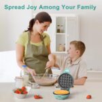 CROWNFUL Mini Waffle Maker, 4" Chaffle Maker with Compact Design, Easy to Clean, Non-Stick Surface, Recipe Guide Included, Perfect for Breakfast, Dessert, Sandwich, or Other Snacks - Image 8