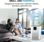 Air Purifiers for Bedroom, Honeyuan H13 HEPA Air Purifier for Home Large Room 600 sqft, Air purifiers with 360°Air Intake, 3 Fan Speeds, 3-Stage Filtration, White - Image 5