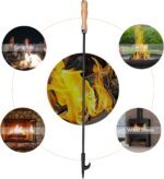 Heavy Duty 32” Long Fireplace Fire Pit Campfire Poker Stick and 26” Fireplace Tongs Tool Sets, Log Grabber, Rust Resistant Black Finish Camping Fireplace Tools for Indoor/Outdoor - Image 9