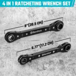 DURATECH 4-in-1 Reversible Ratcheting Wrench Set, Double Box End Wrench Set, 2-Piece, 5/16", 3/8", 7/16", 1/2", 9/16", 5/8", 11/16", 3/4", SAE - Image 6