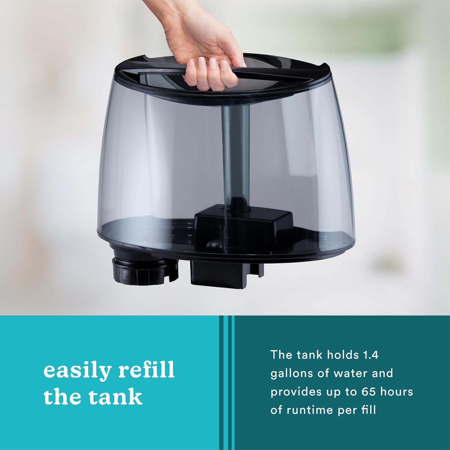 Homedics TotalComfort Plus Humidifier – Large Air Humidifiers for Bedroom, Plants – Top-Fill 5.3L Water Tank with Cool and Warm Mist, Essential Oil Pads, Colored Night-Light, Black - Image 5