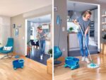 Leifheit Clean Twist Spin Mop and Bucket Set with Rollers | Telescopic Handle, 360° Joint, Spin-Dry System | Easy Glide Wheels | Blue - Image 4
