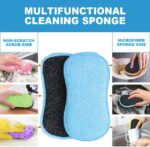 HOMEXCEL 12 Pack Multi-Purpose Scrub Sponges Kitchen, Dish Sponge, Non-Scratch Microfiber Sponge for Efficiently Cleaning Dishes, Pots, and Pans (Multicolor) - Image 4