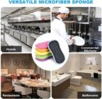 HOMEXCEL 12 Pack Multi-Purpose Scrub Sponges Kitchen, Dish Sponge, Non-Scratch Microfiber Sponge for Efficiently Cleaning Dishes, Pots, and Pans (Multicolor) - Image 8