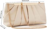 Clutch Purse Dressy Pleated Formal Evening Bag Simple Classy Handbag for Women - Image 7