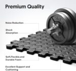 Home Gym Mat, Puzzle Exercise Mat, EVA Interlocking Foam Floor Tiles for Home Workout Equipment and Kids' Play Areas - Black, 24 in x 24 in x ½ in - 16 Tiles (Black, 16 Pack, 64 SQ FT) - Image 4